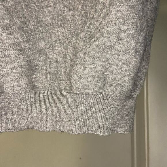 Soft Thick Heather Grey Sweater with Woven Scarf - Picture 3 of 6